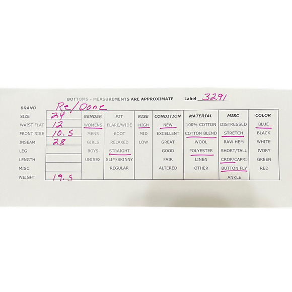 NWT Re/Done 90s High Rise Ankle Crop Jeans Womens Size 24 Dark Rinse Blue - Picture 13 of 13